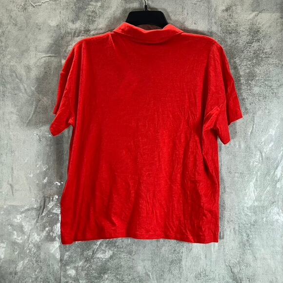 STYLE & CO Women's Petite Loving Red Short-Sleeve Polo Top SZ P/L - Picture 2 of 9